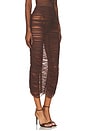 view 2 of 6 Ruched Mesh Midi Skirt in Raisin