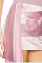 view 6 of 6 Draped Duchess Satin Mini Skirt in Ice Pink