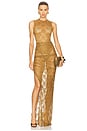 view 5 of 6 Tucked Column Skirt in Khaki