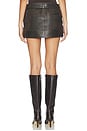 view 4 of 6 Biker Leather Mini Skirt in Dark Brown