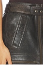 view 6 of 6 Biker Leather Mini Skirt in Dark Brown