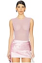 view 1 of 5 Sleeveless Power Mesh Bodysuit in Ice Pink