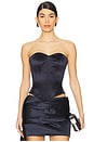 view 1 of 4 Satin Corset Top in Navy