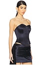 view 2 of 4 Satin Corset Top in Navy