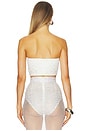 view 3 of 5 Crystal Mesh Strapless Crop Top in White