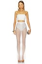 view 4 of 5 Crystal Mesh Strapless Crop Top in White