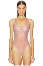 view 2 of 6 Crystal Mesh Bodysuit in Dusty Rose