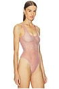 view 3 of 6 Crystal Mesh Bodysuit in Dusty Rose