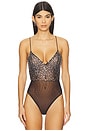 view 2 of 6 Crystal Mesh Bodysuit in Espresso