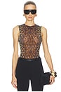 view 1 of 5 Sleeveless Bodysuit in Leopard Print