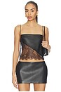 view 1 of 4 Camisole Leather Lace Top in Black