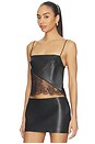 view 2 of 4 Camisole Leather Lace Top in Black