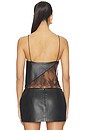 view 4 of 4 Camisole Leather Lace Top in Black