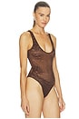 view 4 of 5 Scoop Singlet Bodysuit in Brown