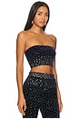 view 2 of 5 Crystal Velvet Crop Top in Midnight