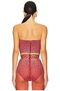 view 3 of 5 Crystal Mesh Crop Top in Cognac