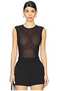 view 1 of 5 Sleeveless Power Mesh Bodysuit in Black