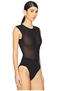 view 3 of 5 Sleeveless Power Mesh Bodysuit in Black