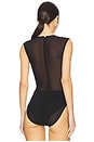 view 4 of 5 Sleeveless Power Mesh Bodysuit in Black