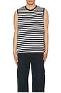 view 4 of 5 Stripe Sleeveless Tee in Navy
