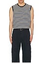 view 5 of 5 Stripe Sleeveless Tee in Navy