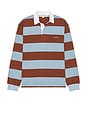 view 1 of 4 Stripe Jersey Rugby Shirt in Sky Blue