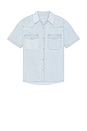 view 1 of 4 Short Sleeved Denim Shirt in Light Indigo
