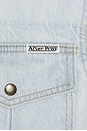 view 3 of 4 Short Sleeved Denim Shirt in Light Indigo