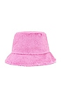 view 3 of 3 Tatum Faux Fur Bucket Hat in Sugar Pink