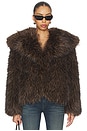 view 2 of 5 Yara Fox Coat in Dark Brown