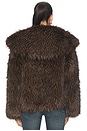 view 4 of 5 Yara Fox Coat in Dark Brown