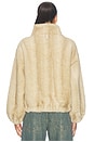 view 5 of 5 Iris Shaved Faux Mink Bomber Jacket in Latte