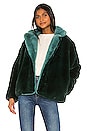view 1 of 5 Kendall Faux Fur Jacket in Emerald Green & Sapphire Blue