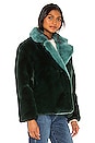 view 3 of 5 Kendall Faux Fur Jacket in Emerald Green & Sapphire Blue
