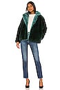 view 5 of 5 Kendall Faux Fur Jacket in Emerald Green & Sapphire Blue