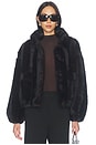 view 2 of 6 Iris Shaved Faux Mink Bomber in Noir Multi