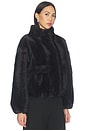 view 4 of 6 Iris Shaved Faux Mink Bomber in Noir Multi