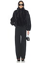 view 6 of 6 Iris Shaved Faux Mink Bomber in Noir Multi