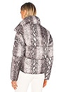 view 4 of 5 Jamie Puffer Jacket in Grey Python Print