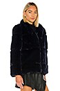 view 3 of 5 Sarah Faux Fur Jacket in Navy Blue