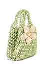 view 3 of 4 Trapezoid Flora Bag in Apple Green & Cream Flower