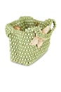 view 4 of 4 Trapezoid Flora Bag in Apple Green & Cream Flower