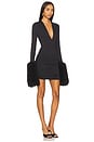 view 2 of 3 Nika Faux Fur V Dress in Black