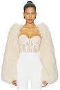 view 1 of 6 Nilde Faux Fur Bodysuit in Almond