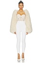 view 6 of 6 Nilde Faux Fur Bodysuit in Almond