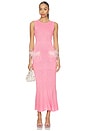view 1 of 3 Peony Knit Dress With Real Ostrich Feather Details in Pink