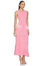 view 2 of 3 Peony Knit Dress With Real Ostrich Feather Details in Pink
