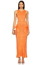 view 1 of 3 Knit Dress With Ostrich Feathers Details in Orange