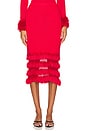 view 1 of 6 FALDA MIDI ESCALONADA in Red