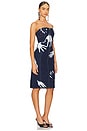 view 2 of 3 Handprint Strapless Midi Dress in Dark Blue